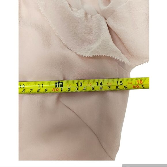 INTERMIX Molly 100% Silk Ruffle Sleeve Romper Dress In Nude Dusty Rose Size XS? - Picture 15 of 16